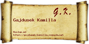 Gajdusek Kamilla névjegykártya
